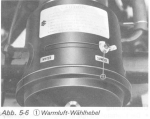 Luftfilter Wählhebel